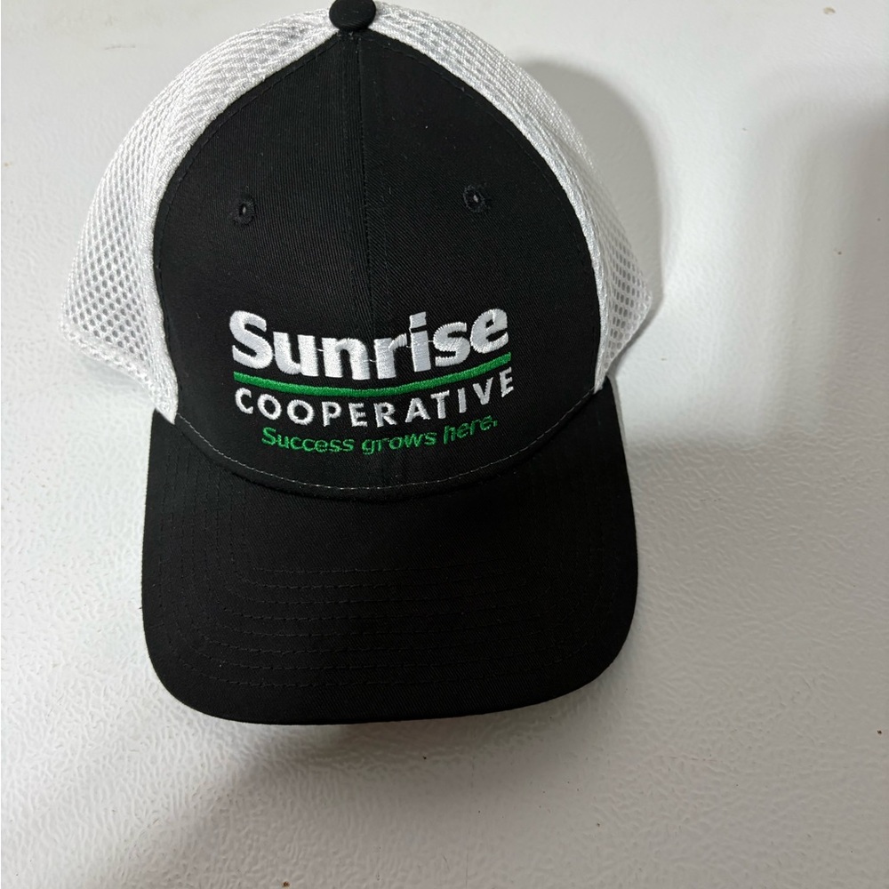 Sunrise Cooperative Black and White Cap